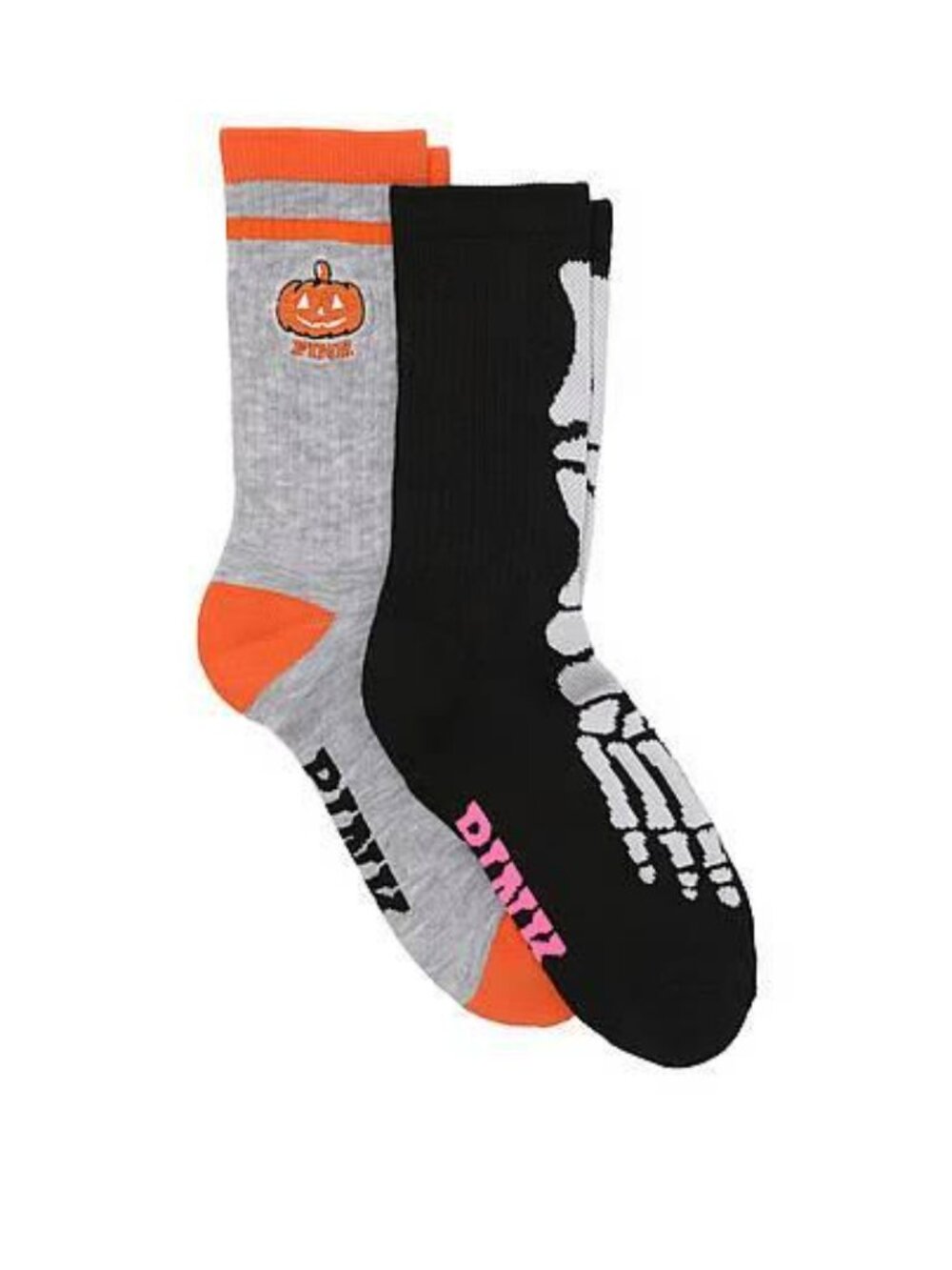 PINK Victoria's Secret Halloween Crew Socks 2-Pack Glow In The Dark NWT